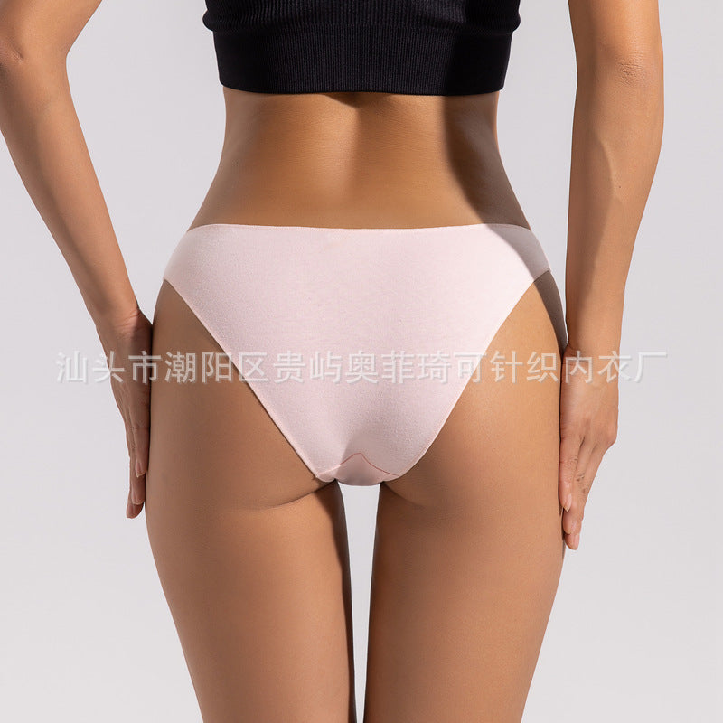 Women's Cotton Underwear Low Waist Japanese plus size Half Hip Comfortable Skin-Friendly Breathable Girl's Briefs Breathable Cotton Crotch