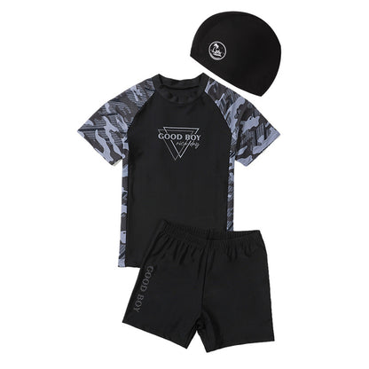 Children's Swimwear Boys' Big Children Split 2025 New Fat Children's Big Children's Hot Spring Swimming Trunks Youth Swimming suit