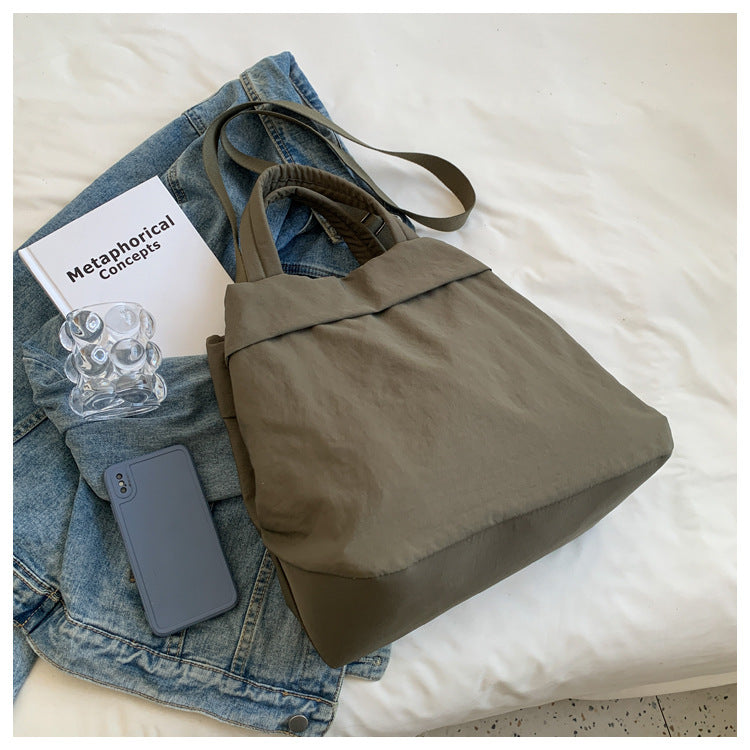 lulul Women's Casual Bag Ultra Light Large Bag Nylon Cloth Handbag Student Class Shoulder Crossbody Bag Canvas Bag