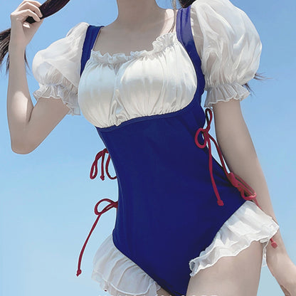 2025 New Swimsuit Women's Conservative Fairy Style Belly Covering Slimming One-Piece Hot Spring Summer Fashion Conservative Skirt Swimsuit