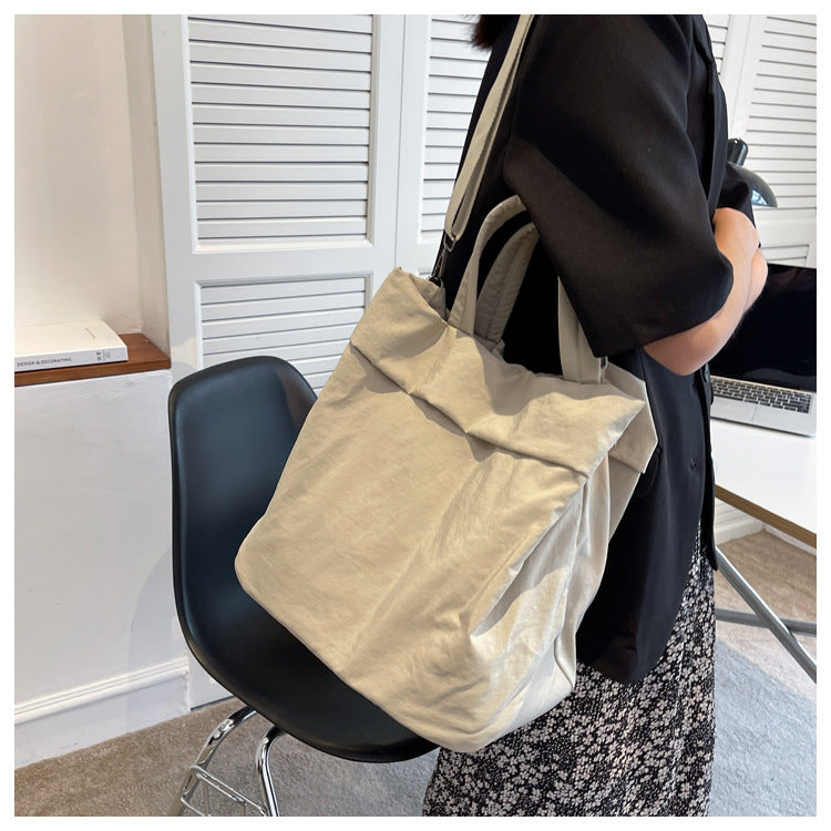 lulul Women's Casual Bag Ultra Light Large Bag Nylon Cloth Handbag Student Class Shoulder Crossbody Bag Canvas Bag