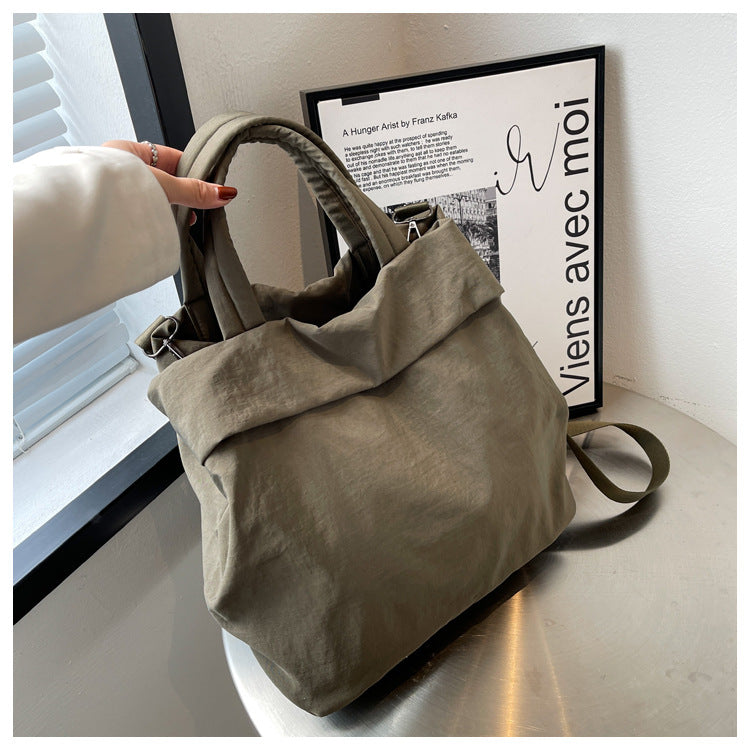 lulul Women's Casual Bag Ultra Light Large Bag Nylon Cloth Handbag Student Class Shoulder Crossbody Bag Canvas Bag