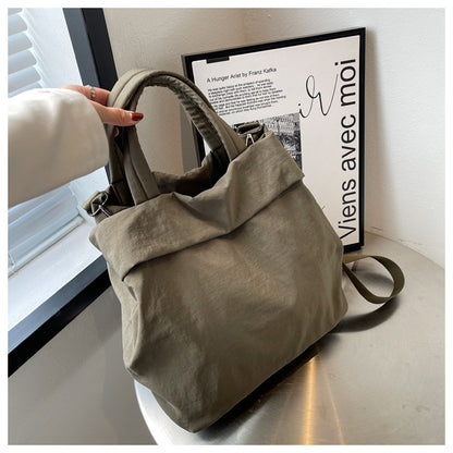 lulul Women's Casual Bag Ultra Light Large Bag Nylon Cloth Handbag Student Class Shoulder Crossbody Bag Canvas Bag