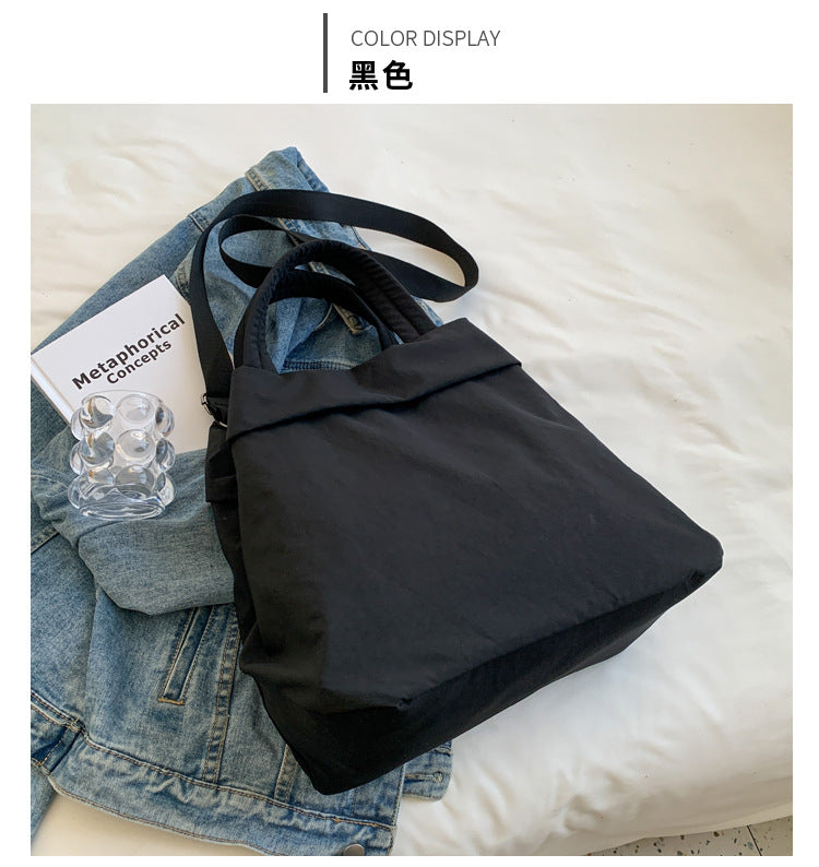 lulul Women's Casual Bag Ultra Light Large Bag Nylon Cloth Handbag Student Class Shoulder Crossbody Bag Canvas Bag