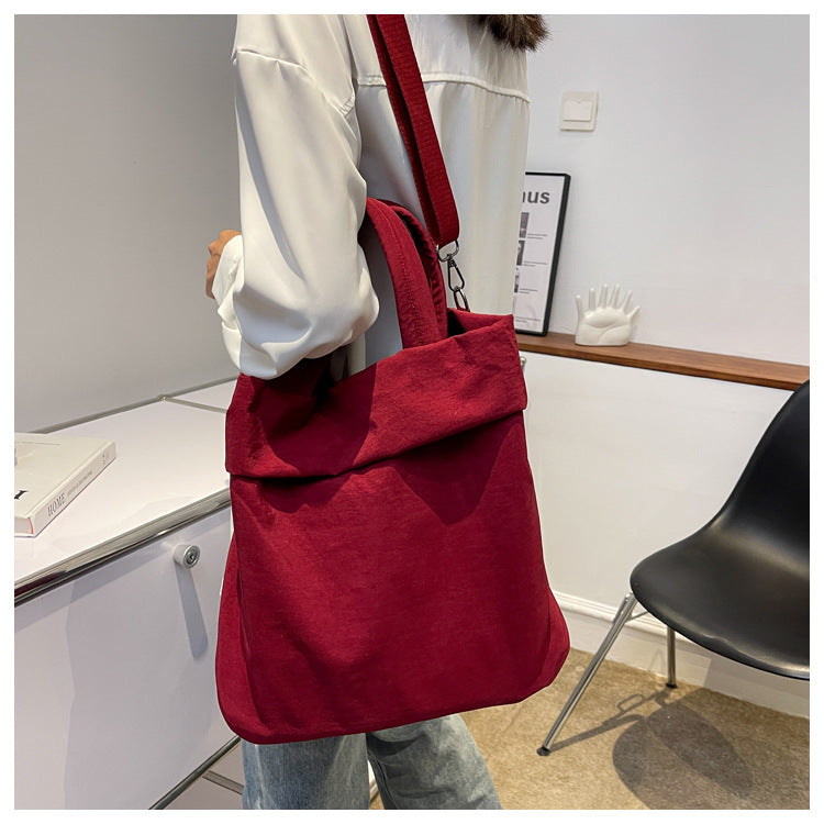 lulul Women's Casual Bag Ultra Light Large Bag Nylon Cloth Handbag Student Class Shoulder Crossbody Bag Canvas Bag