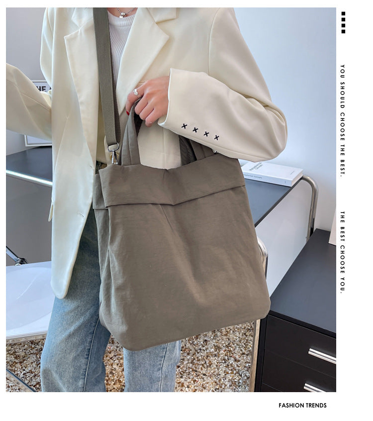 lulul Women's Casual Bag Ultra Light Large Bag Nylon Cloth Handbag Student Class Shoulder Crossbody Bag Canvas Bag