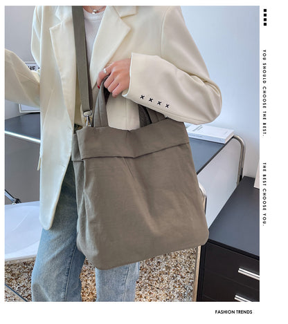 lulul Women's Casual Bag Ultra Light Large Bag Nylon Cloth Handbag Student Class Shoulder Crossbody Bag Canvas Bag
