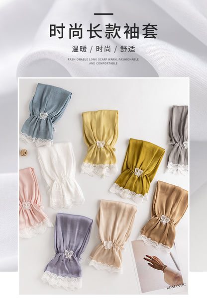 Bowknot Women's Summer Loose Cycling Sun Protection Sleeves, Sunshade Ice Silk Arm Sleeves, Wholesale Fresh Style Ice Sleeves, Korean Version