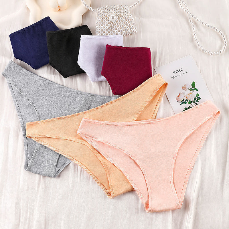 Women's Cotton Underwear Low Waist Japanese plus size Half Hip Comfortable Skin-Friendly Breathable Girl's Briefs Breathable Cotton Crotch