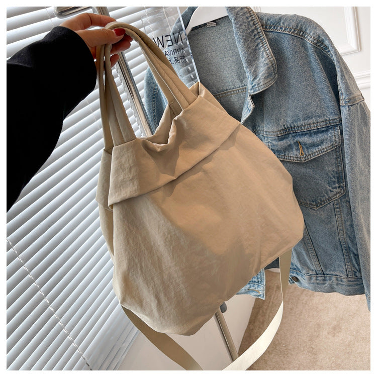 lulul Women's Casual Bag Ultra Light Large Bag Nylon Cloth Handbag Student Class Shoulder Crossbody Bag Canvas Bag