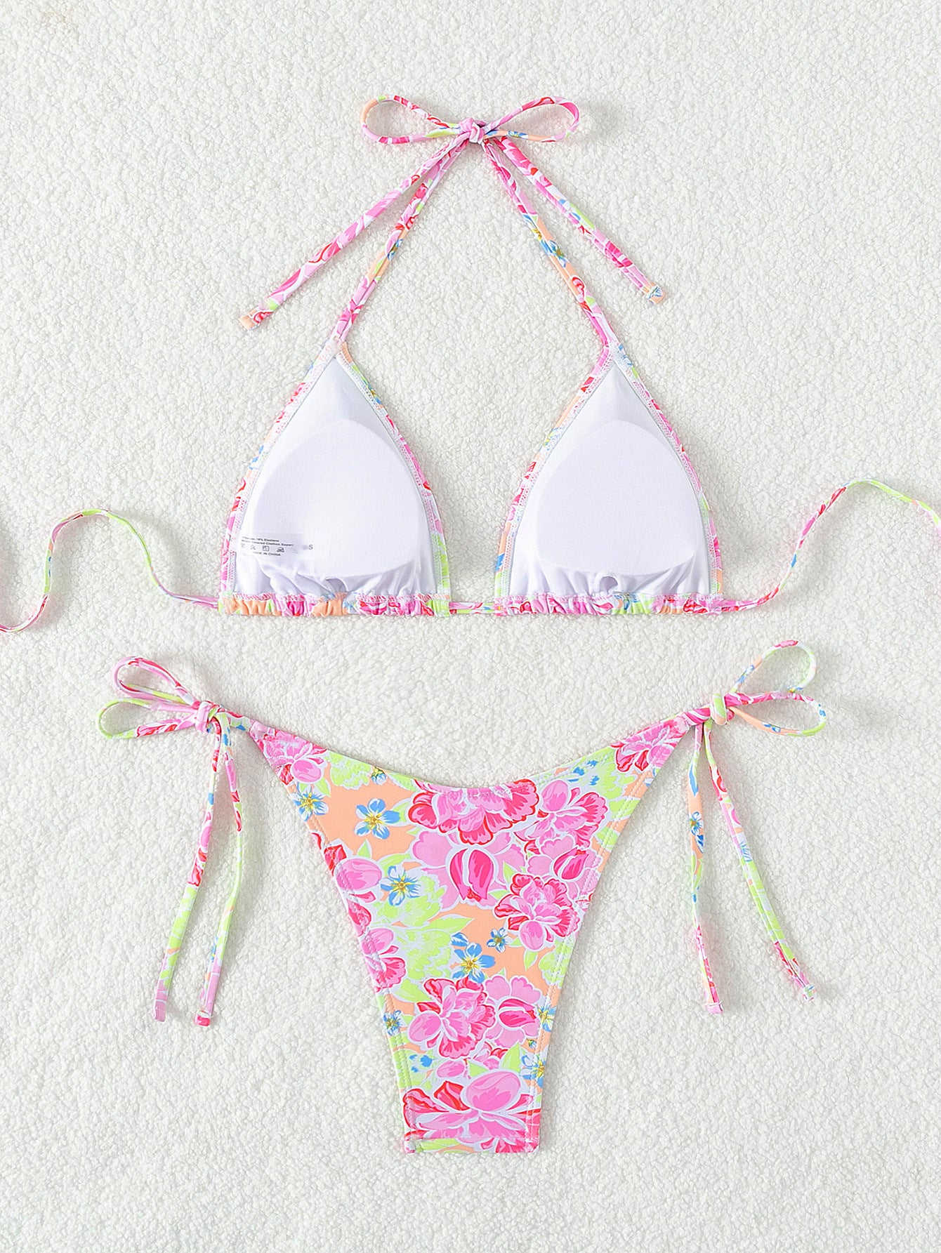 2025 New Bikini Cross-Border European and American Aliexpress Printed Lace Sexy Bikini Split Swimsuit Swimsuit for Women