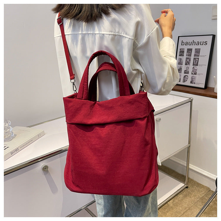 lulul Women's Casual Bag Ultra Light Large Bag Nylon Cloth Handbag Student Class Shoulder Crossbody Bag Canvas Bag