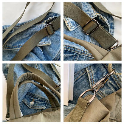 lulul Women's Casual Bag Ultra Light Large Bag Nylon Cloth Handbag Student Class Shoulder Crossbody Bag Canvas Bag