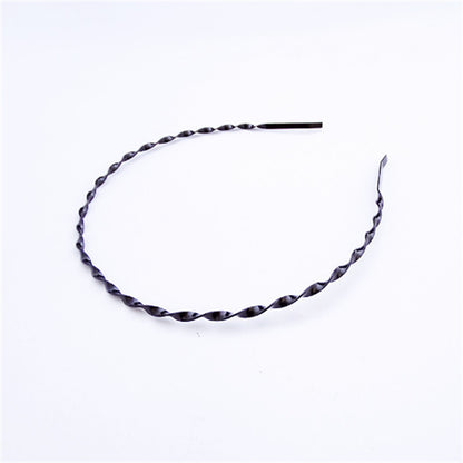Iron black bottom wave spiral sports head hoop head buckle bath fine hairpin men's and girls universal wash hair hoop wholesale