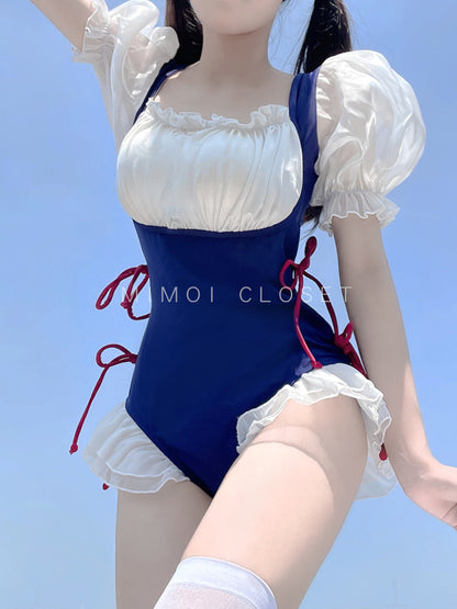 2025 New Swimsuit Women's Conservative Fairy Style Belly Covering Slimming One-Piece Hot Spring Summer Fashion Conservative Skirt Swimsuit