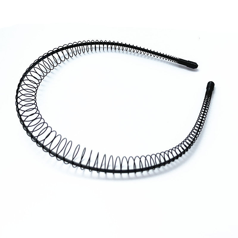 Iron black bottom wave spiral sports head hoop head buckle bath fine hairpin men's and girls universal wash hair hoop wholesale