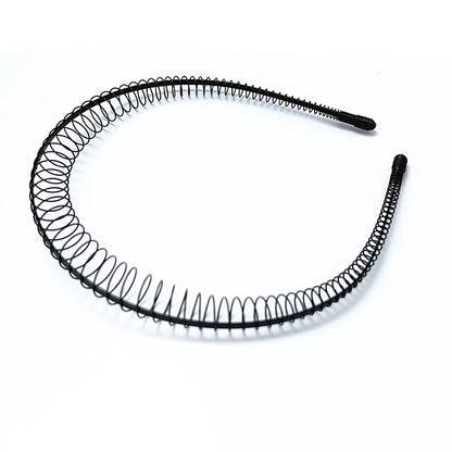 Iron black bottom wave spiral sports head hoop head buckle bath fine hairpin men's and girls universal wash hair hoop wholesale