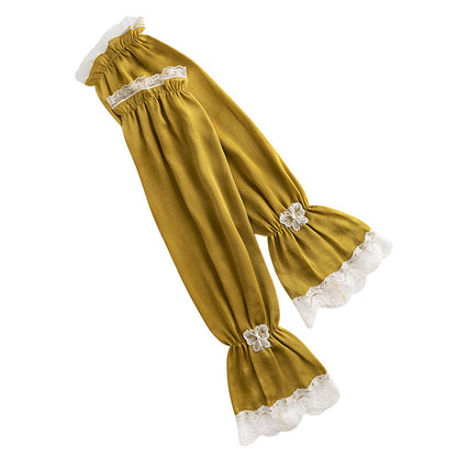 Bowknot Women's Summer Loose Cycling Sun Protection Sleeves, Sunshade Ice Silk Arm Sleeves, Wholesale Fresh Style Ice Sleeves, Korean Version