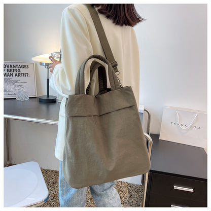 lulul Women's Casual Bag Ultra Light Large Bag Nylon Cloth Handbag Student Class Shoulder Crossbody Bag Canvas Bag