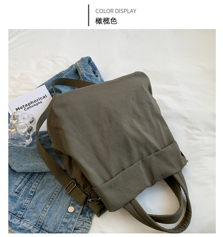 lulul Women's Casual Bag Ultra Light Large Bag Nylon Cloth Handbag Student Class Shoulder Crossbody Bag Canvas Bag