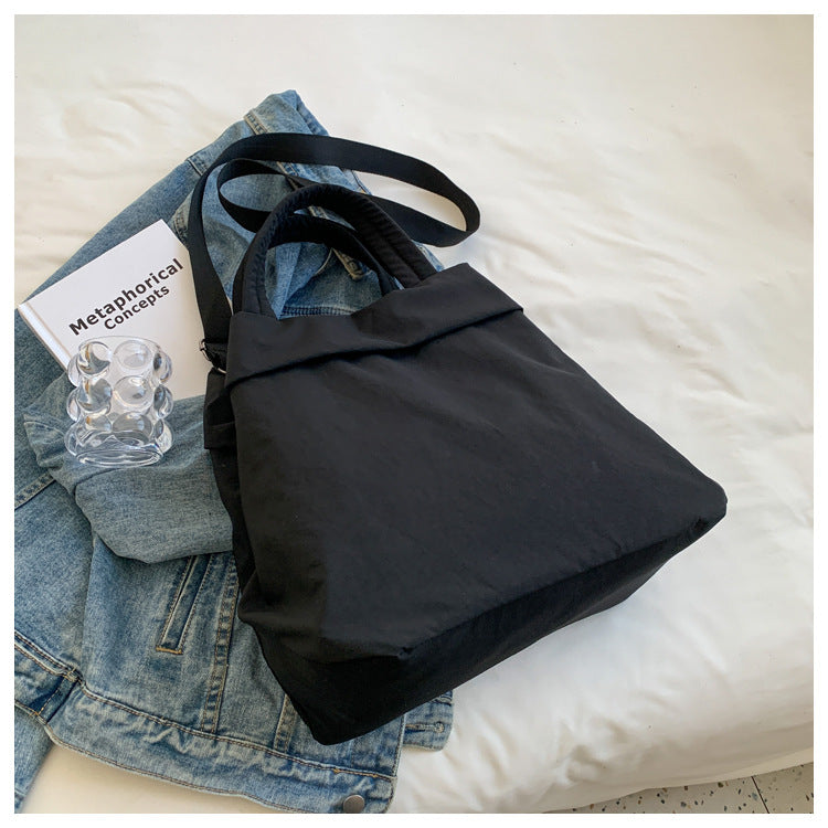 lulul Women's Casual Bag Ultra Light Large Bag Nylon Cloth Handbag Student Class Shoulder Crossbody Bag Canvas Bag