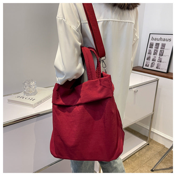 lulul Women's Casual Bag Ultra Light Large Bag Nylon Cloth Handbag Student Class Shoulder Crossbody Bag Canvas Bag