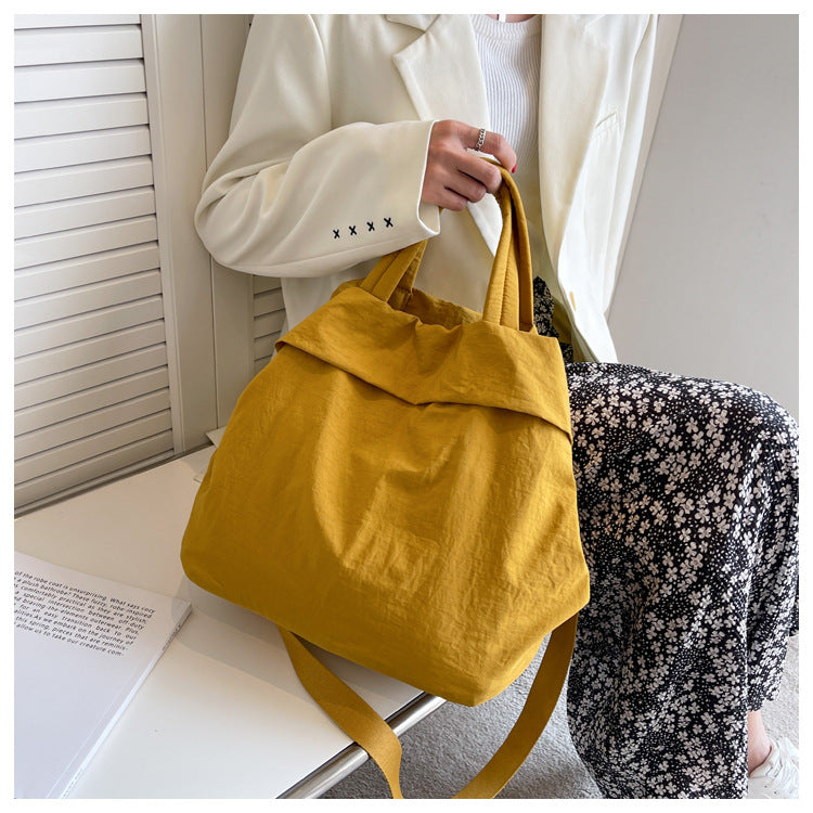lulul Women's Casual Bag Ultra Light Large Bag Nylon Cloth Handbag Student Class Shoulder Crossbody Bag Canvas Bag