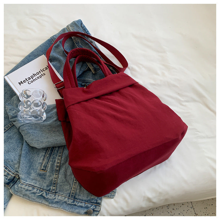 lulul Women's Casual Bag Ultra Light Large Bag Nylon Cloth Handbag Student Class Shoulder Crossbody Bag Canvas Bag