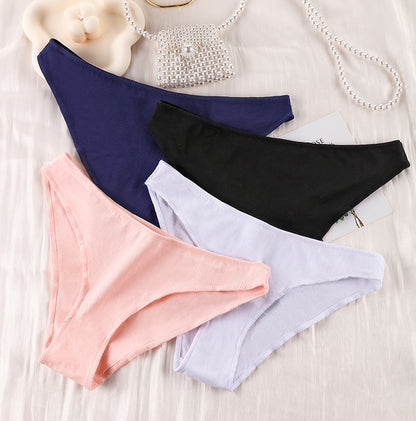 Women's Cotton Underwear Low Waist Japanese plus size Half Hip Comfortable Skin-Friendly Breathable Girl's Briefs Breathable Cotton Crotch
