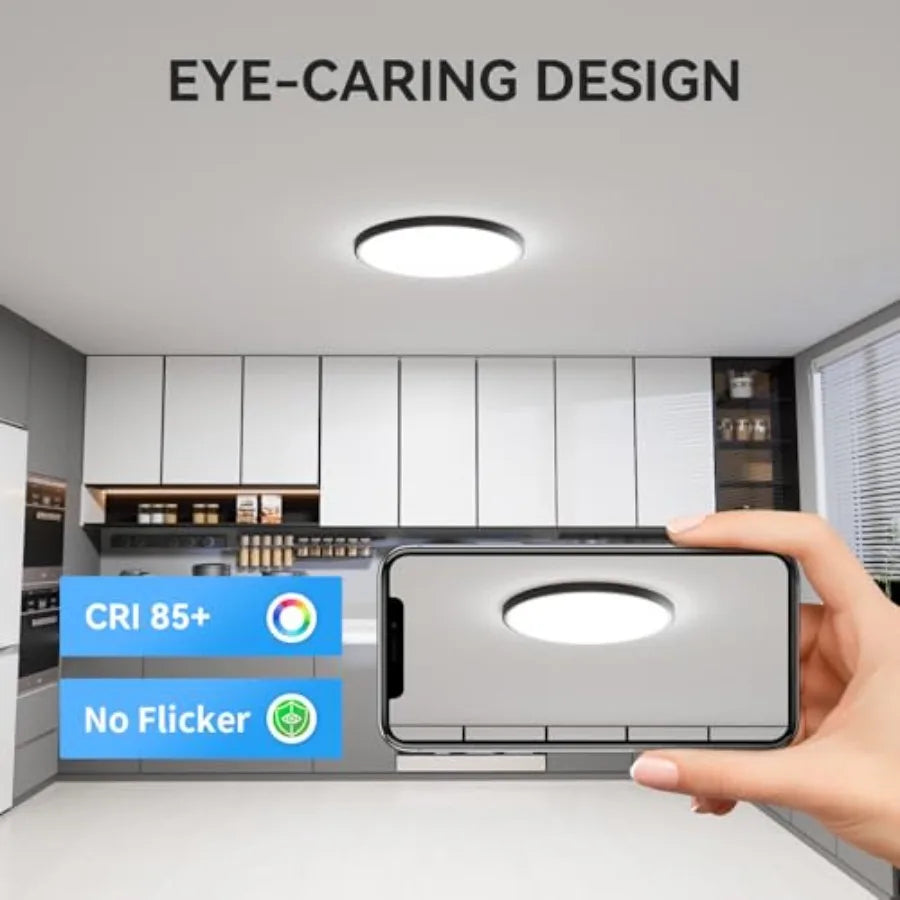 6Pack 3200lm LED Flush Mount Ceiling Light, Super Slim 12 inch LED Ceiling Light, 5000K LED Ceiling Light for Bedroom, Living R