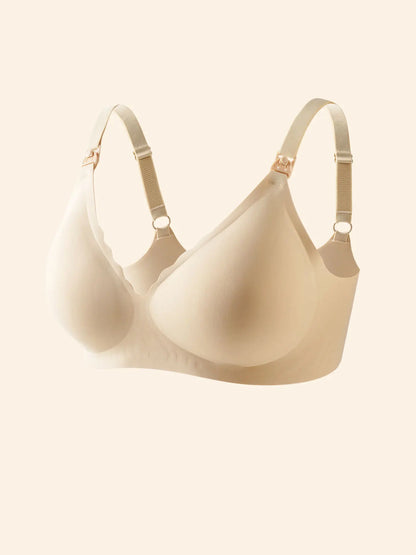 Front Open Nursing Bra Maternity Jelly Gel Laser Cutting Seamless Underwear Ultra Thin Breastfeeding Bra For Pregnant Women