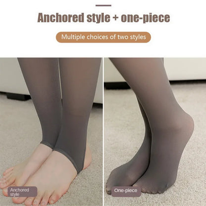 Thick Thermal Stockings Woman Warm Winter Sexy Translucent Velvet Tights Pantyhose Female High Waist Elastic Fleece Tights Women