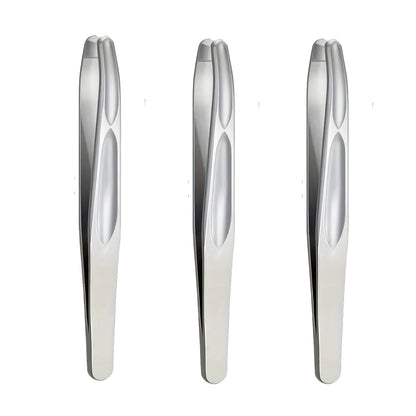 Stainless Steel Eyebrow Clips for Precision Beard and Mustache Trimming Gentle on Light Beige Round Head Tweezers